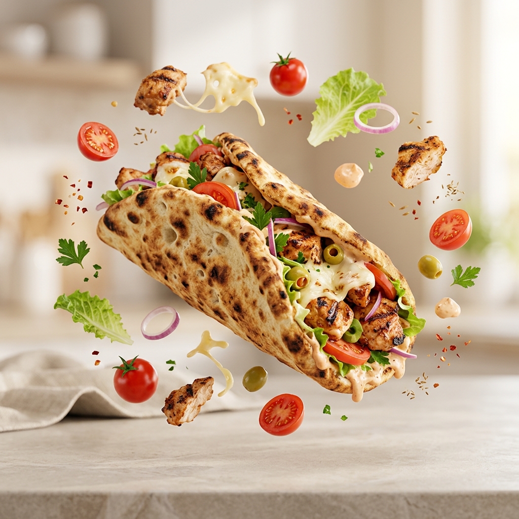 Makloub Chicken 3D Render