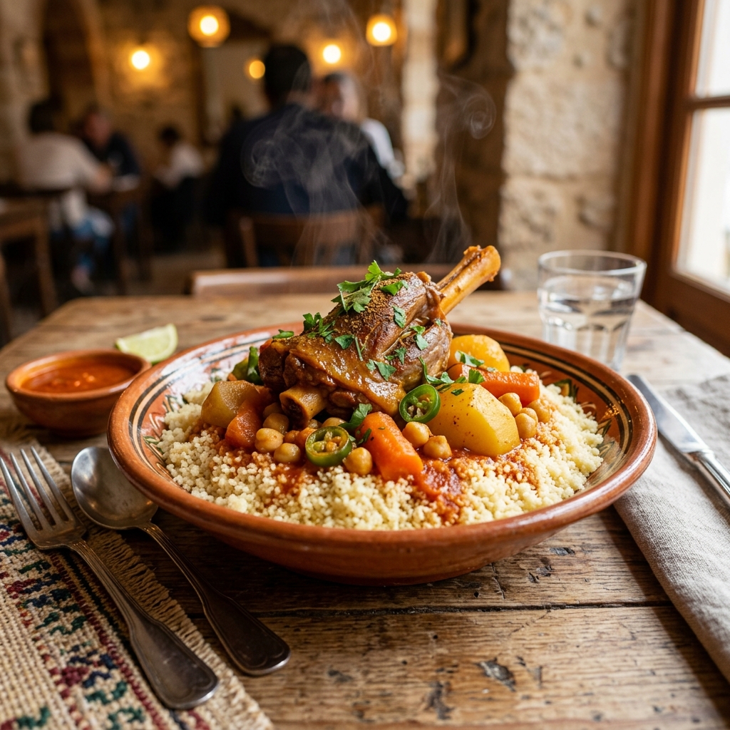 Traditional Tunisian Couscous Lamb Meat